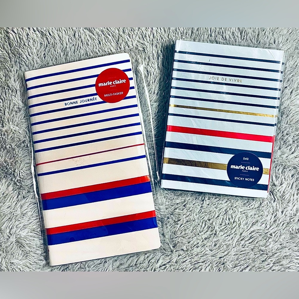 Marie Claire-Joie De Vivre Sticky Notes Hardcover & Bonne Journee Multitasker